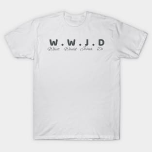 Jesus Letter Printed W.W.J.D Christian Graphic T-Shirt